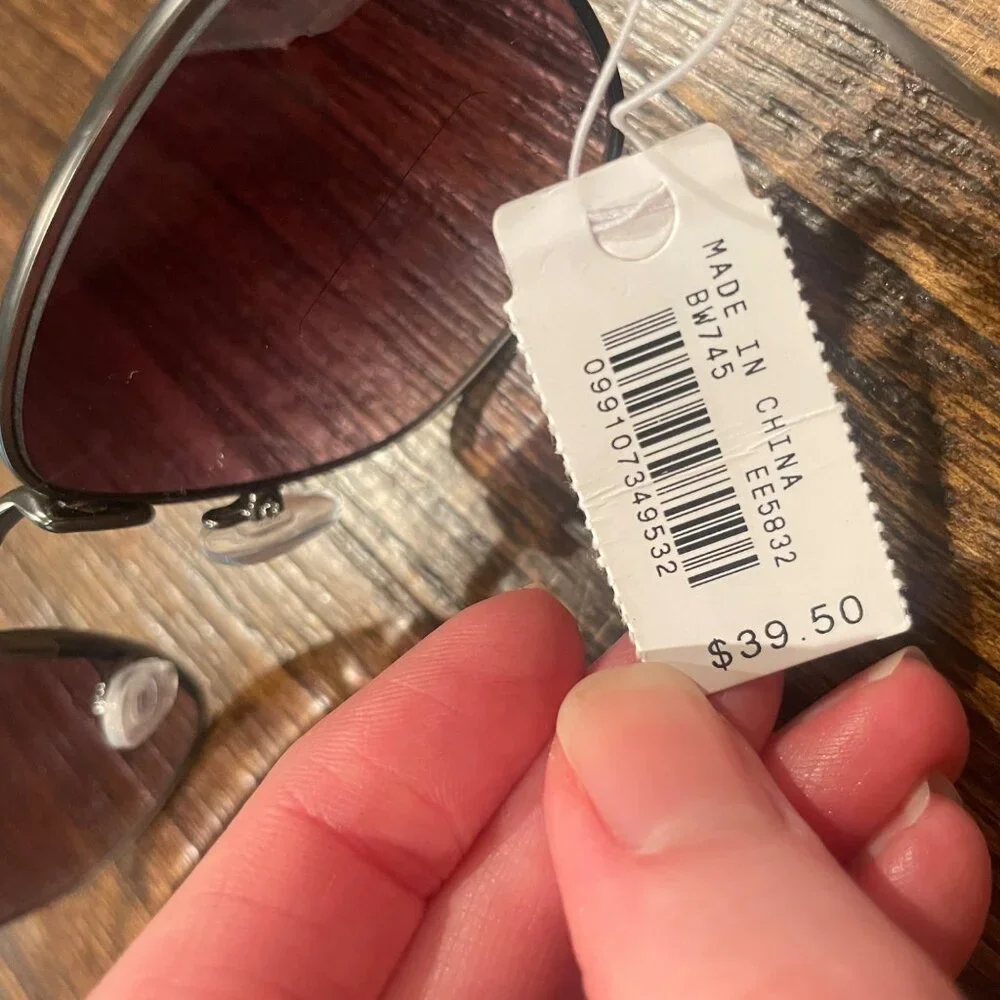 NWT FLAWED J.Crew Factory Men's Oval Frame Sunglasses Silver Gray BW745